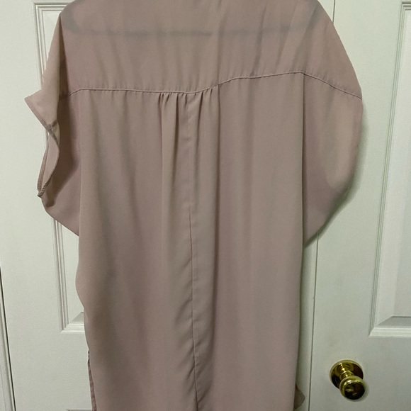 Blush pink chiffon tank top with short sleeves - Picture 2 of 2